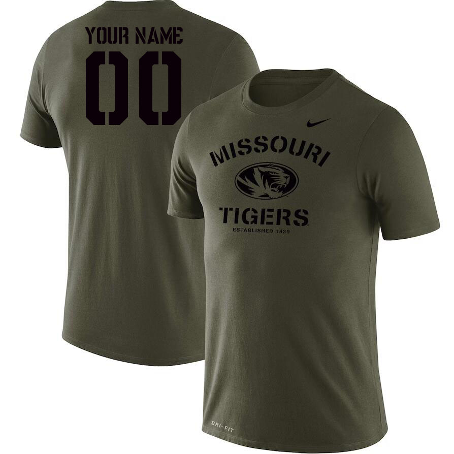 Custom Missouri Tigers Name And Number College Tshirt-Olive